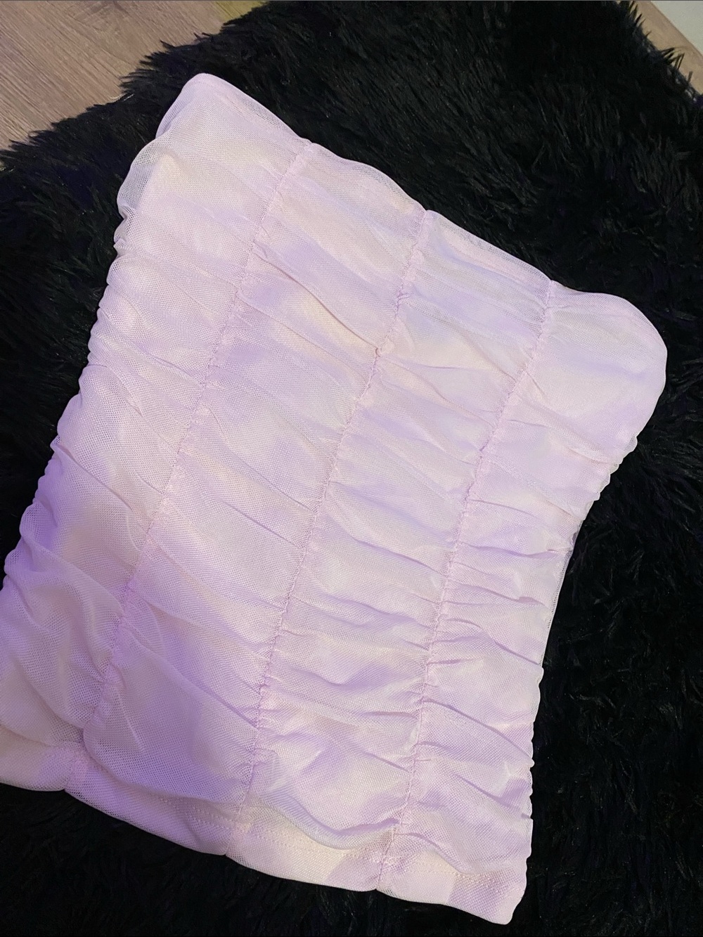 wild fable Lilac Ruched Strapless Bandeau Top